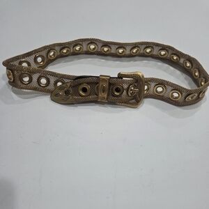 Vintage Express Gold Eyelet Metal Mesh Belt Sz.S